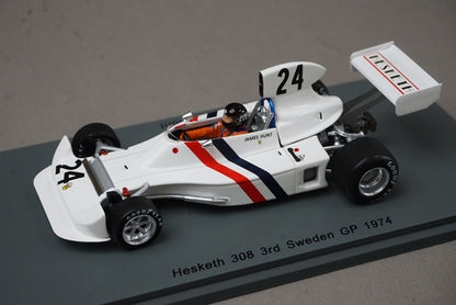 1:43 SPARK S2241 Hesketh 308 Swedish GP 3rd 1974 #24 J.Hunt model car