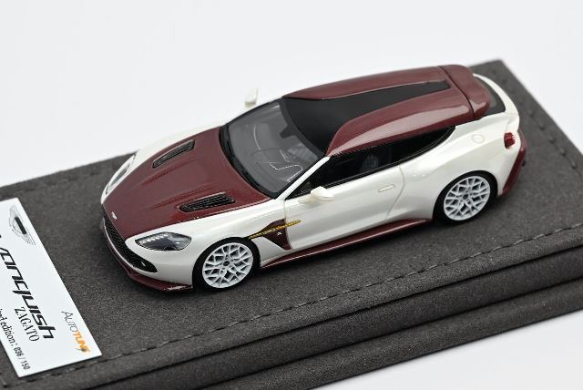 [ Pre-order ] Autotune Model 1:64 Aston Martin Vanquish Zagato Shooting Brake, Pearl White/Red Carbon Fiber