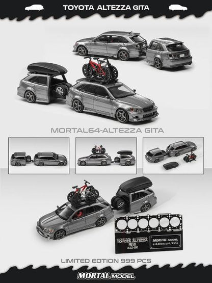 [ Pre-order ] MORTAL 1:64 Toyota Altezza Gita Silver Gray ELIXIR Trailer