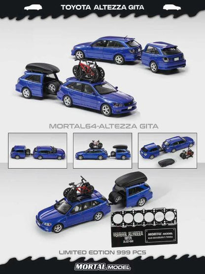 [ Pre-order ] MORTAL 1:64 Toyota Altezza Gita Pearl Blue Trailer
