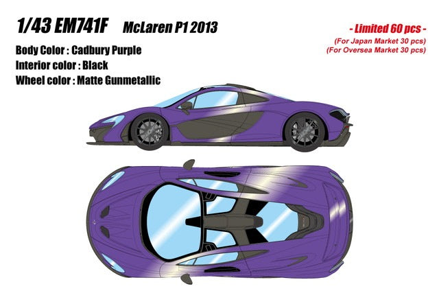 [ Pre-order ] EM741F Make Up EIDOLON 1:43 McLaren P1 2013 Cadbury Purple
