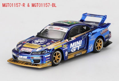 [ Pre-order ] MGT01157-R TSM MINI-GT 1:64 Nissan Silvia (S15) LB-Super Silhouette #555 2025 Formula Drift Japan Team MINI GT Liberty Walk (RHD)