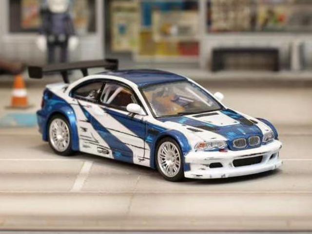 [ Pre-order ] Ghost Player 1:64 BMW E46 M3 GTR White Blue