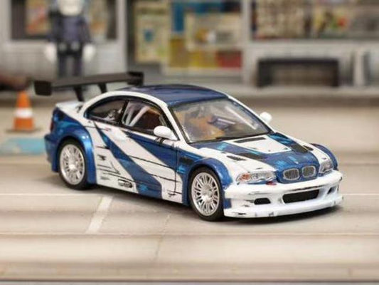 [ Pre-order ] Ghost Player 1:64 BMW E46 M3 GTR White Blue