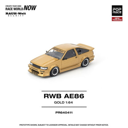 [ Pre-order ] PR640411 POP RACE 1:64 RWB AE86 GOLD