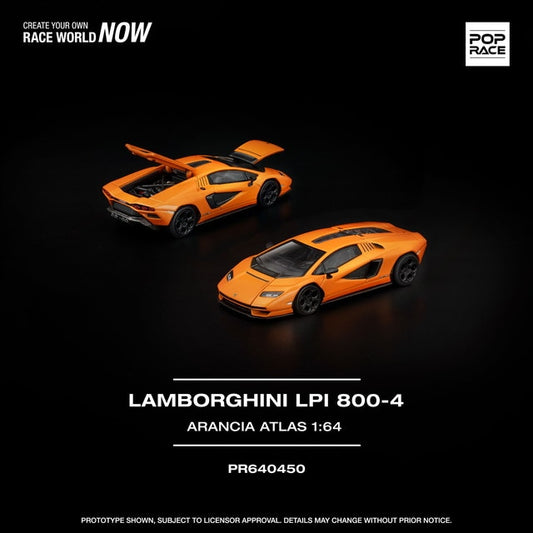 [ Pre-order ] PR640450 POP RACE 1:64 Lamborghini Countach LP1 800-4 Arancia Atlas