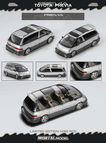 [ Pre-order ] MORTAL 1:64 TOYOTA PREVIA Estima Silver + Gray