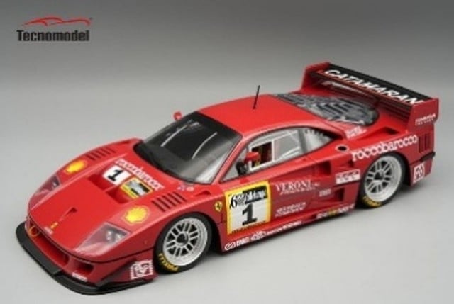 [ Pre-order ] TM18-429C Tecnomodel 1:18 Ferrari F40 LM Vallelunga Gold Cup 6 Hours 1996 A.Schiattarella / L.Dalla Noce Engine Hood Magnet Removable