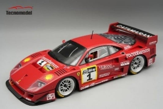 [ Pre-order ] TM18-429C Tecnomodel 1:18 Ferrari F40 LM Vallelunga Gold Cup 6 Hours 1996 A.Schiattarella / L.Dalla Noce Engine Hood Magnet Removable