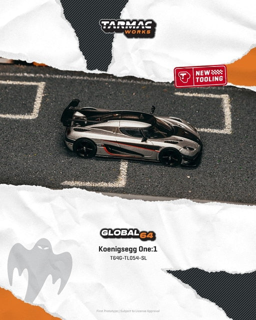 [ Pre-order ] T64G-TL054-SL Tarmac Works 1:64 Koenigsegg One:1 Silver