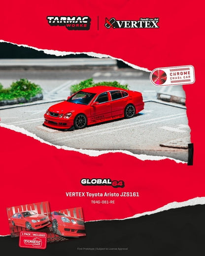 [ Pre-order ] T64G-081-RE Tarmac Works 1:64 VERTEX Toyota Aristo JZS161 Red
