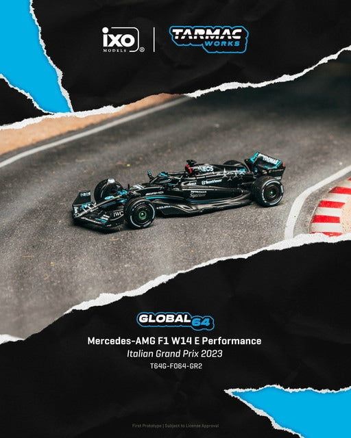 [ Pre-order ] T64G-F064-GR2 Tarmac Works 1:64 Mercedes AMG F1 W14 E Performance Italian Grand Prix 2023 by George Russell