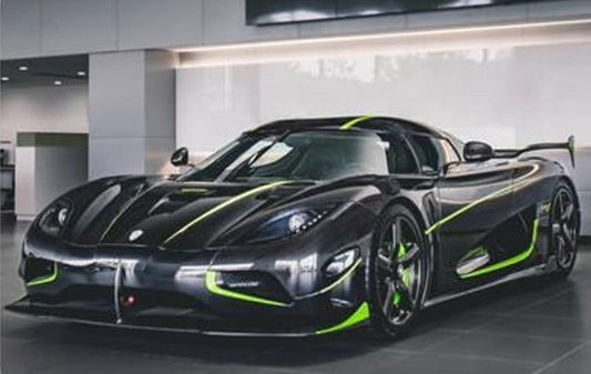 [ Pre-order ] VMB-Agera-R-7082 VMB 1:18 Koenigsegg Agera R+ Full Carbon Fiber with Green Stripes