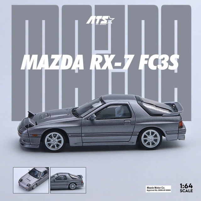 [ Pre-order ] ATS880203 ATS 1:64 Mazda RX-7 Mk2 FC3S Retractable Headlight Silver Grey