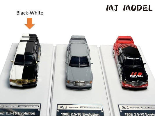 [ Pre-order ] MJ Model 1:64 190E W201 2.5-16 Evo Black-White