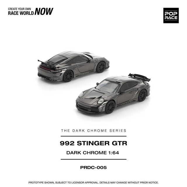 [ Pre-order ] PRDC005 POP RACE 1:64 992 Stinger GTR Dark Chrome