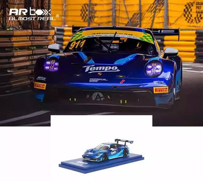 [ Pre-order ] AR Box x Tenmil [ Almost Real Model ] 1:64 Porsche 911 992 GT3 R Macau GP Tempo #991