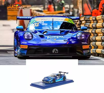 [ Pre-order ] AR Box x Tenmil [ Almost Real Model ] 1:64 Porsche 911 992 GT3 R Macau GP Tempo #992