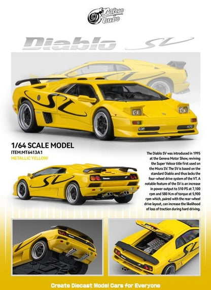 [ Pre-order ] MT6413A1 Micro Turbo 1:64 Lamborghini Diablo SV Metallic Yellow
