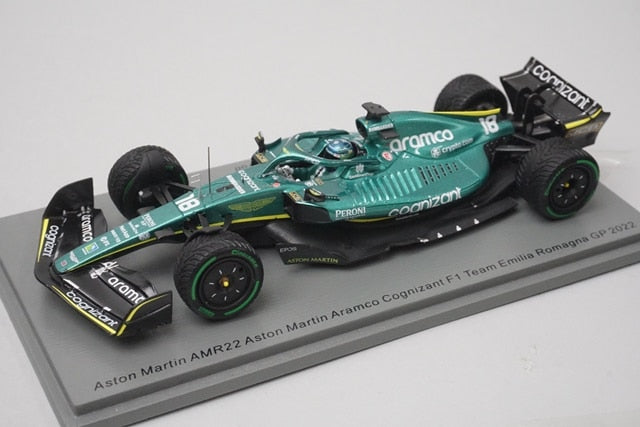 1:43 Spark S8532 Aston Martin AMR22 Aramco Cognizant F1 Team Emilia Romagna GP 2022 #18 L. Stroll