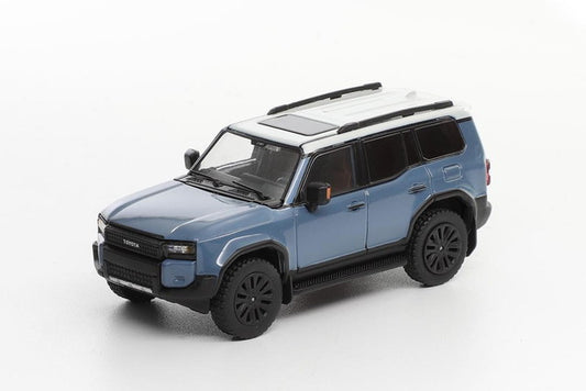 [ Pre-order ] KS-075-424 GCD Gaincorp Products 1:64 Toyota Land Cruiser 250 Prado with Blue Grey Top (LHD)