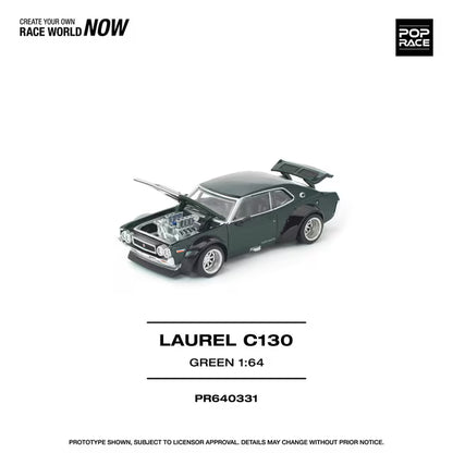 [ Pre-order ] PR640331 POP RACE 1:64 Nissan LAUREL C130 Green