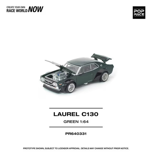 [ Pre-order ] PR640331 POP RACE 1:64 Nissan LAUREL C130 Green
