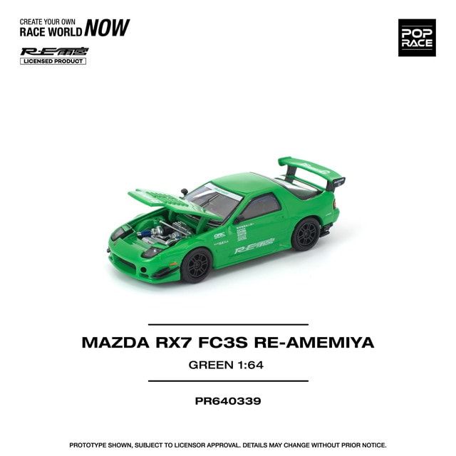 [ Pre-order ] PR640339 POP RACE 1:64 Mazda RX7 (FC3S) RE-AMEMIYA Green