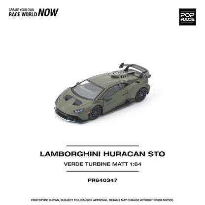 [ Pre-order ] PR640347 POP RACE 1:64 Lamborghini Huracan STO VERDE TURBINE MATT