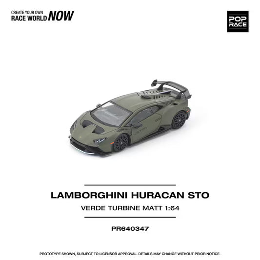 [ Pre-order ] PR640347 POP RACE 1:64 Lamborghini Huracan STO VERDE TURBINE MATT