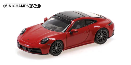 [ Pre-order ] 640064025 MINICHAMPS 1:64 Porsche 911 (992.2) Carrera 2025 Carmine Red