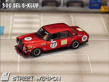 [ Pre-order ] SW Street Weapon 1:64 300SEL S-KLUB Modified Red Pig
