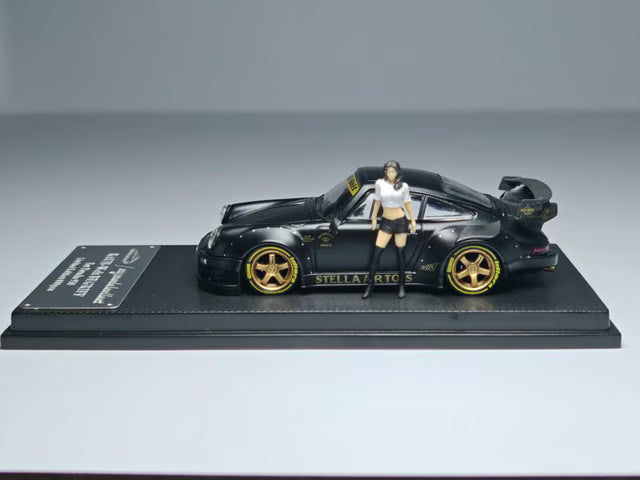 [ Pre-order ] MC640003D MC Model Collect 1:64 RWB930 3.8 Type High Wing Matte Black Gold Wheel Figure Included