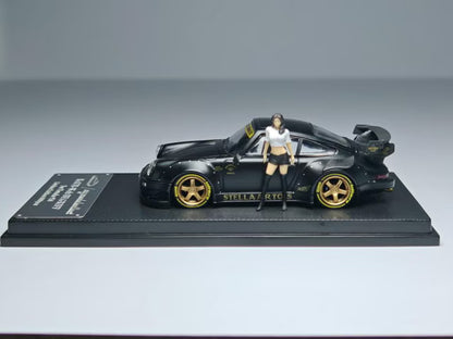 [ Pre-order ] MC640003D MC Model Collect 1:64 RWB930 3.8 Type High Wing Matte Black Gold Wheel Figure Included
