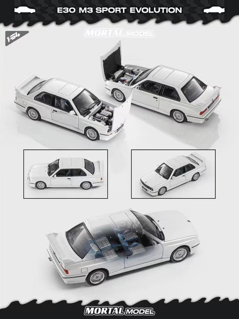 [ Pre-order ] Mortal 1:64 BMW M3 E30 M3 Sedan Pearl White