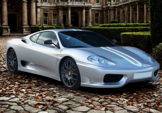 [ Pre-order ] BBR273D BBR 1:43 Ferrari 360 Challenge Stradale Argento Nurburgring with Italian stripes