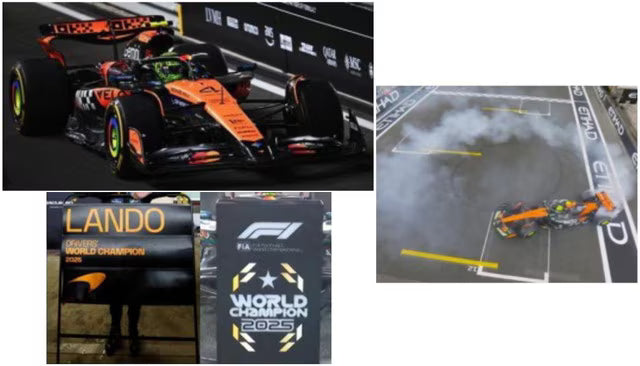 [ Pre-order ] S9678 Spark 1:43 McLaren MCL39 #4 3rd Abu Dhabi GP 2025 F1 Drivers' World Champion 2025 L. Norris Pit Board Large Base
