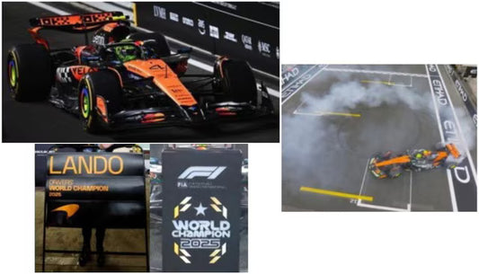 [ Pre-order ] S9678 Spark 1:43 McLaren MCL39 #4 3rd Abu Dhabi GP 2025 F1 Drivers' World Champion 2025 L. Norris Pit Board Large Base