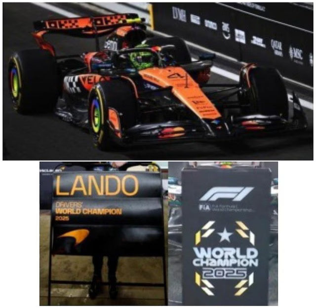 [ Pre-order ] 18S1118 Spark 1:18 McLaren MCL39 #4 3rd Abu Dhabi GP 2025 F1 Drivers' World Champion 2025 L. Norris with Pit Board