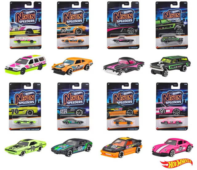 HLH72-986F Hot Wheels Neon Speeders Assortment (10 pieces per carton)