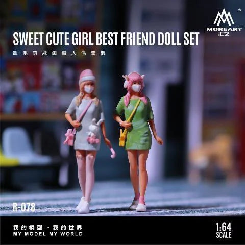 [ Pre-order ] MO223078 MoreArt 1:64 SWEET CUTE GIRL BEST FRIEND DOLL SET Sweet and cute girl best friend figures, set of 2
