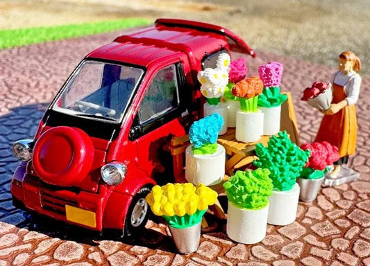 [ Pre-order ] TOMYTEC 1:64 Diorama Collection 64 #CarSnap 17b Flower Shop 2 (Daihatsu Midget 2 Cargo included) 339663