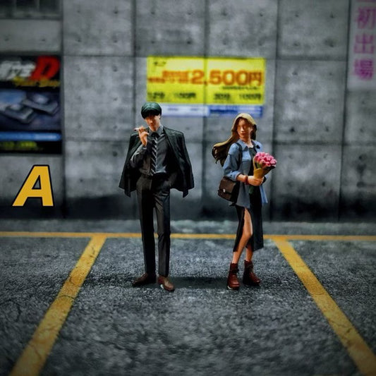 [ Pre-order ] WT2025121119-A WT Minifactory 1:64 Couple Giving Flowers Duo Figures, Set of 2, Pink, with a Bouquet of Flowers