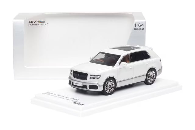 [ Pre-order ] 670221201 AR Box [ Almost Real Model ] 1:64 Toyota Century SUV G70 2023 White-Silver