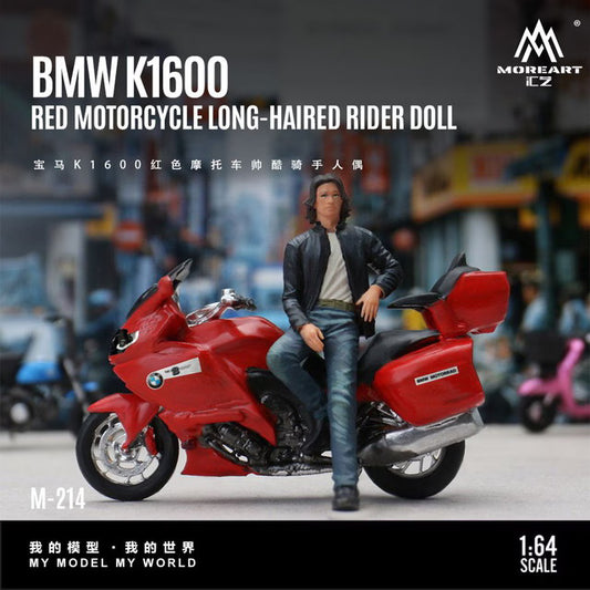 [ Pre-order ] MO222214 MoreArt 1:64 BMW K1600 Motorcycle with Figure, Red