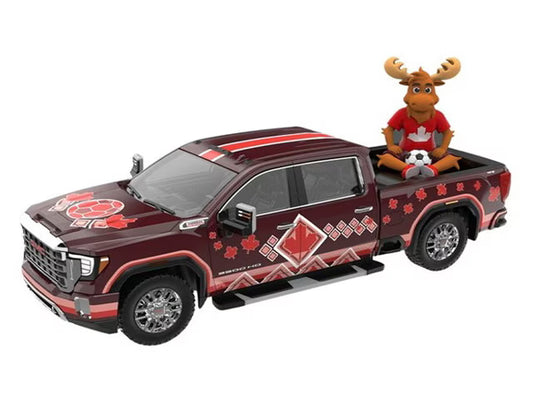[ Pre-order ] 30590 GreenLight 1:64 GMC International Soccer Celebration ’26 - 2022 GMC Sierra 3500 HD - Canada Tribute with Moose Figurine