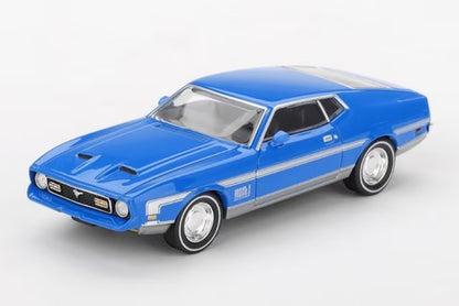 [ Pre-order ] MGT01138-L TSM MINI-GT 1:64 Scale Ford Mustang Mach 1 1971 Grabber Blue (Left-Hand Drive)