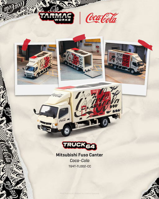 [ Pre-order ] T64T-TL002-CC Tarmac Works 1:64 Mitsubishi Fuso Canter COCA-COLA