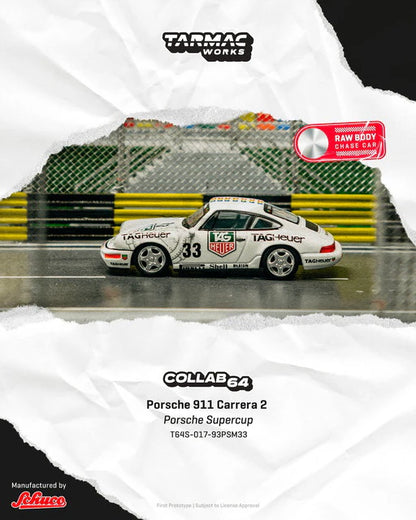 [ Pre-order ] T64S-017-93PSM33 Tarmac Works 1:64 Porsche 911 Carrera 2 Porsche Supercup Monaco 1993 Winner