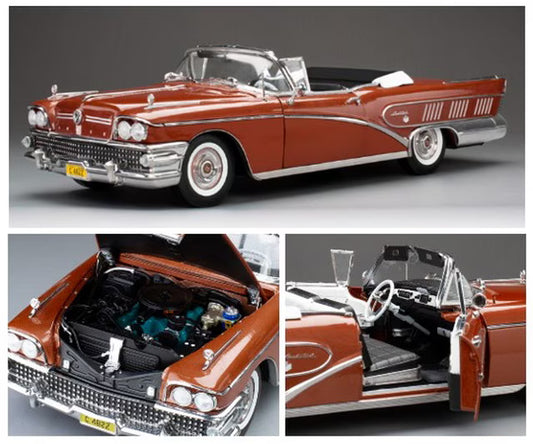 [ Pre-order ] 4822 SunStar 1:18 Buick Limited Riviera Convertible 1958 Garnet Red